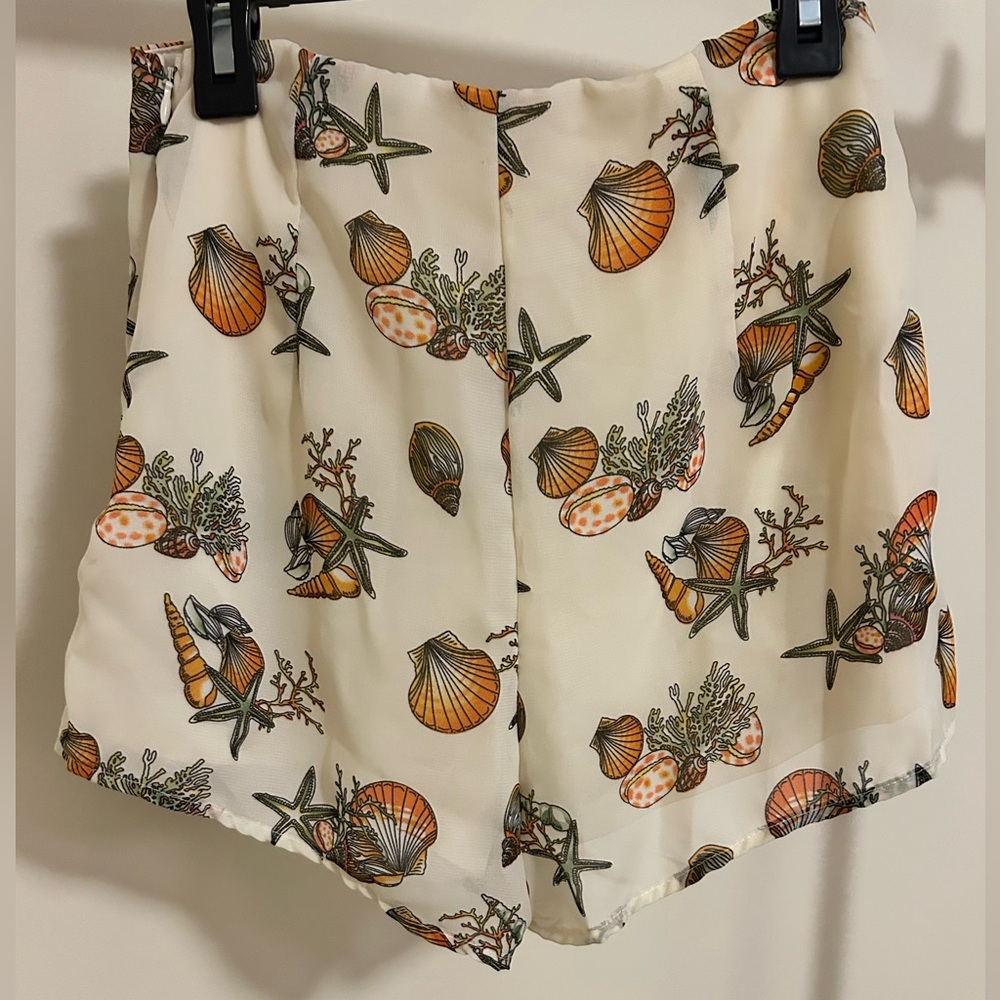 Urban Renewal Coral and Shell Patterned Shorts